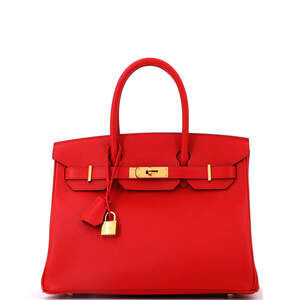 Hermes Birkin 30 Red Epsom with Gold Hardware